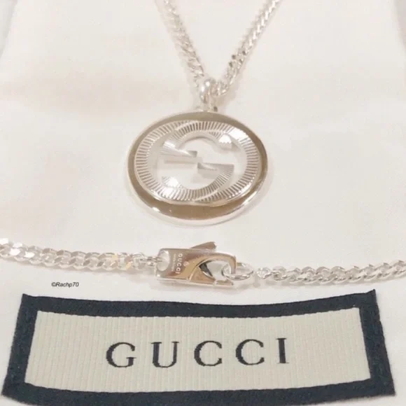 New Authentic Gucci Groove GG Necklace 22" - Picture 7 of 10
